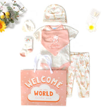 Load image into Gallery viewer, 8 Pcs Hanging Baby Gift Set Bodysuit Leggings Bib Mitten Cap