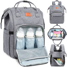Load image into Gallery viewer, KeaBabies - Original Diaper Bag Backpack, Baby Bags with Changing Pad: Classic Gray
