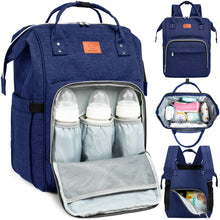 Load image into Gallery viewer, KeaBabies - Original Diaper Bag Backpack, Baby Bags with Changing Pad: Marine Blue