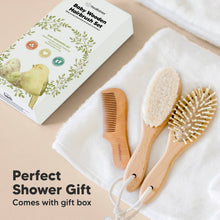 Load image into Gallery viewer, KeaBabies - KeaBabies Baby Hair Brush and Comb Set for Infant, Newborn: Walnut / Regular