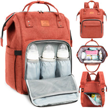 Load image into Gallery viewer, KeaBabies - Original Diaper Bag Backpack, Baby Bags with Changing Pad: Rustic Red