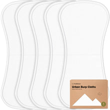 Load image into Gallery viewer, KeaBabies - KeaBabies 5-Pack Urban Burp Cloths: Soft White