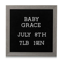 Load image into Gallery viewer, Rustic Wooden Letterboard Set with 188 Letters & Numbers: Light Gray