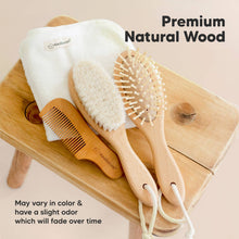 Load image into Gallery viewer, KeaBabies - KeaBabies Baby Hair Brush and Comb Set for Infant, Newborn: Walnut / Regular