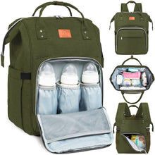 Load image into Gallery viewer, KeaBabies - Original Diaper Bag Backpack, Baby Bags with Changing Pad: Dark Olive