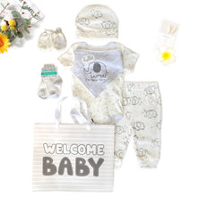 Load image into Gallery viewer, 8 Pcs Hanging Baby Gift Set Bodysuit Leggings Bib Mitten Cap