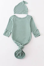 Load image into Gallery viewer, Teal bamboo baby 2pc gown