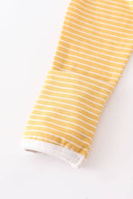 Load image into Gallery viewer, Mustard stripe ruffle baby 2pc gown