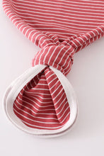 Load image into Gallery viewer, Red stripe ruffle baby 2pc gown