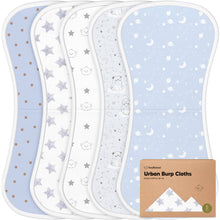 Load image into Gallery viewer, KeaBabies - KeaBabies 5-Pack Urban Burp Cloths: Constellation