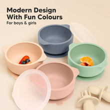 Load image into Gallery viewer, KeaBabies - 2-Pack Prep Suction Bowls with Lids, BPA-Free Baby Bowls: Mellow