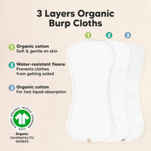 Load image into Gallery viewer, KeaBabies - KeaBabies 5-Pack Urban Burp Cloths: Soft White