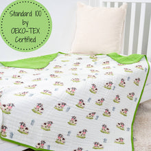 Load image into Gallery viewer, Moo Moo Here Farm Theme Baby Toddler Muslin Quilt