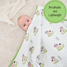 Load image into Gallery viewer, Moo Moo Here Farm Theme Baby Toddler Muslin Quilt