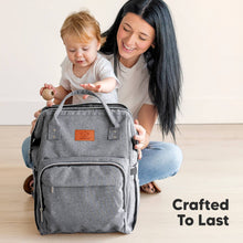 Load image into Gallery viewer, KeaBabies - Original Diaper Bag Backpack, Baby Bags with Changing Pad: Classic Gray