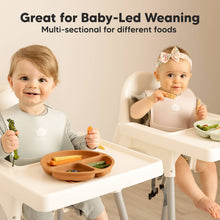 Load image into Gallery viewer, KeaBabies - 3-Pack Prep Suction Plates for Baby, BPA-Free Silicone Plate: Roseate