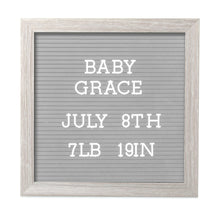 Load image into Gallery viewer, Rustic Wooden Letterboard Set with 188 Letters & Numbers: Light Gray