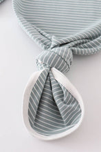 Load image into Gallery viewer, Green stripe 2pc baby gown