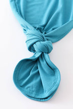 Load image into Gallery viewer, Teal bamboo ruffle 2pc baby gown