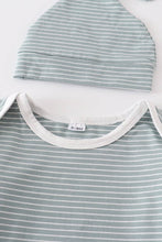 Load image into Gallery viewer, Green stripe 2pc baby gown