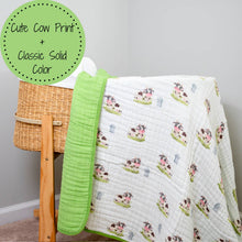 Load image into Gallery viewer, Moo Moo Here Farm Theme Baby Toddler Muslin Quilt