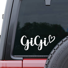 Load image into Gallery viewer, Gigi White Vinyl Car Window Sticker Decal
