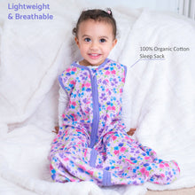Load image into Gallery viewer, LollyBanks - Organic Cotton Sleep Sack 0.5 TOG Field of Dreams: S (0-6 months)