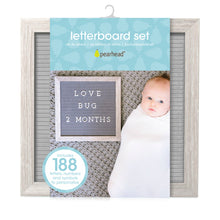 Load image into Gallery viewer, Rustic Wooden Letterboard Set with 188 Letters & Numbers: Light Gray