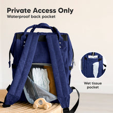 Load image into Gallery viewer, KeaBabies - Original Diaper Bag Backpack, Baby Bags with Changing Pad: Marine Blue