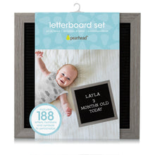Load image into Gallery viewer, Rustic Wooden Letterboard Set with 188 Letters & Numbers: Light Gray