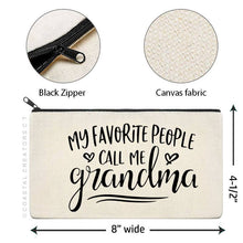 Load image into Gallery viewer, My Favorite People Call Me Grandma Canvas Storage Bag