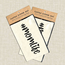 Load image into Gallery viewer, #momlife Canvas Multi-Use Canvas Zipper Pouch