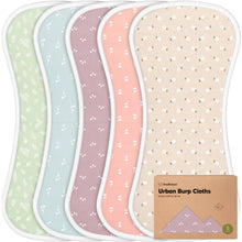 Load image into Gallery viewer, KeaBabies - KeaBabies 5-Pack Urban Burp Cloths: Blooms