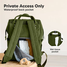 Load image into Gallery viewer, KeaBabies - Original Diaper Bag Backpack, Baby Bags with Changing Pad: Dark Olive