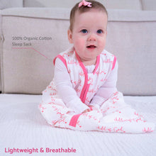 Load image into Gallery viewer, LollyBanks - Organic Cotton Sleep Sack 0.5 TOG Pink Child of God: S (0-6 months)