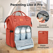 Load image into Gallery viewer, KeaBabies - Original Diaper Bag Backpack, Baby Bags with Changing Pad: Rustic Red