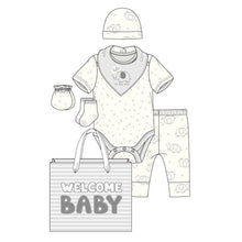 Load image into Gallery viewer, 8 Pcs Hanging Baby Gift Set Bodysuit Leggings Bib Mitten Cap