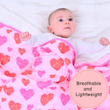 Load image into Gallery viewer, Radiant Hearts Muslin Quilt Baby & Kids Blanket