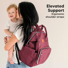 Load image into Gallery viewer, KeaBabies - Original Diaper Bag Backpack, Baby Bags with Changing Pad: Rustic Red