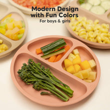 Load image into Gallery viewer, KeaBabies - 3-Pack Prep Suction Plates for Baby, BPA-Free Silicone Plate: Roseate