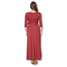 Load image into Gallery viewer, Made in USA - 3/4 Sleeve Wrapped Ruched Maternity Dress