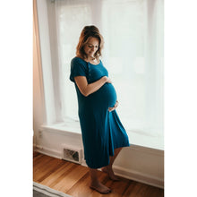 Load image into Gallery viewer, Blue Maternity Mommy Labor and Delivery/ Nursing Gown MEDIUM (8-10)