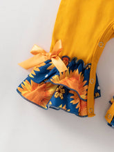 Load image into Gallery viewer, Yellow Sunflower Daisy Ruffle Baby Girl Romper 18-24 months
