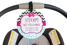 Load image into Gallery viewer, Zig Zag No Touching Car Seat and Stroller Tag
