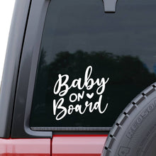 Load image into Gallery viewer, Baby on Board White Vinyl Window Decal
