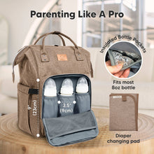 Load image into Gallery viewer, KeaBabies - Original Diaper Bag Backpack, Baby Bags with Changing Pad: Coffee Brown
