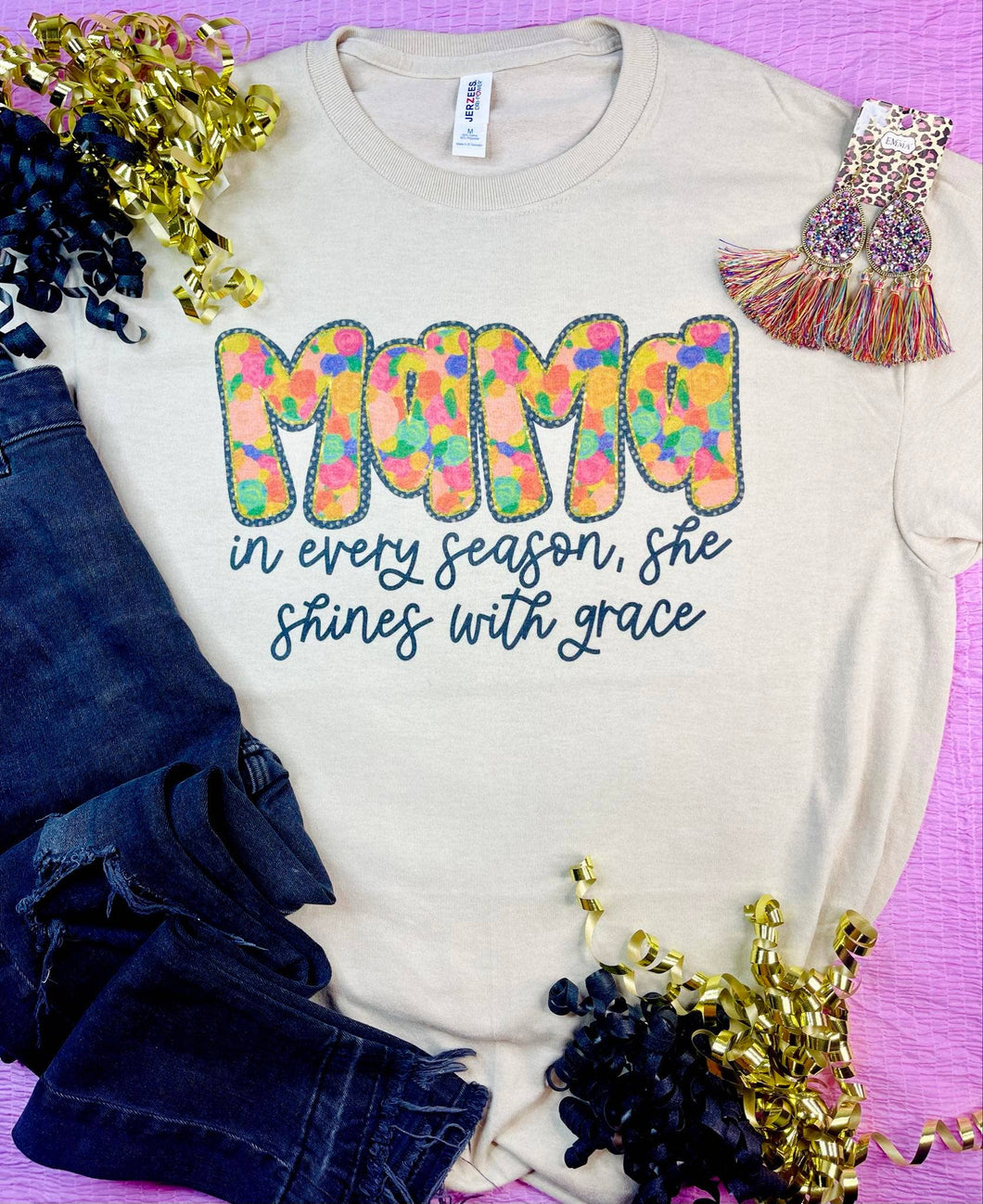 Mama in Every Season She Shines with Grace - Graphic T-Shirt