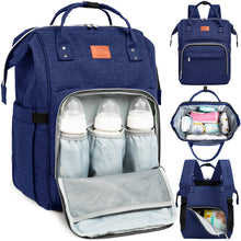 Load image into Gallery viewer, KeaBabies - Original Diaper Bag Backpack, Baby Bags with Changing Pad: Marine Blue
