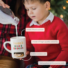 Load image into Gallery viewer, Pearhead - Christmas Mug with Cookie Slot, Santa's Milk &amp; Cookies
