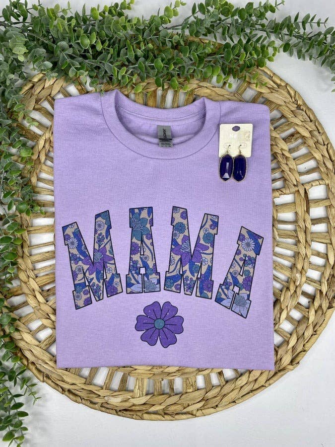 Mama Purple Floral - Graphic T - Shirt
